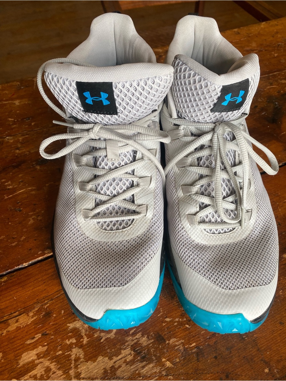 Under Armour White and Blue Performance Running Shoes